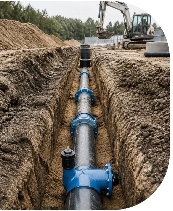 Строительство наружных сетей водоснабжения для объектов в Новом Уренгое